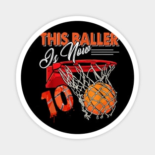 10th Birthday Basketball 10 Years Old Kids Magnet